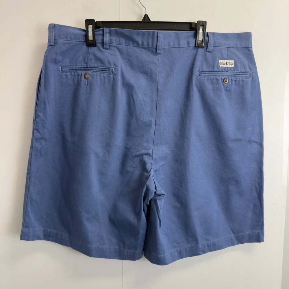 NEW Polo Ralph Lauren Tyler Short Mens 40 Blue Pleated Chino Cotton Twill 9